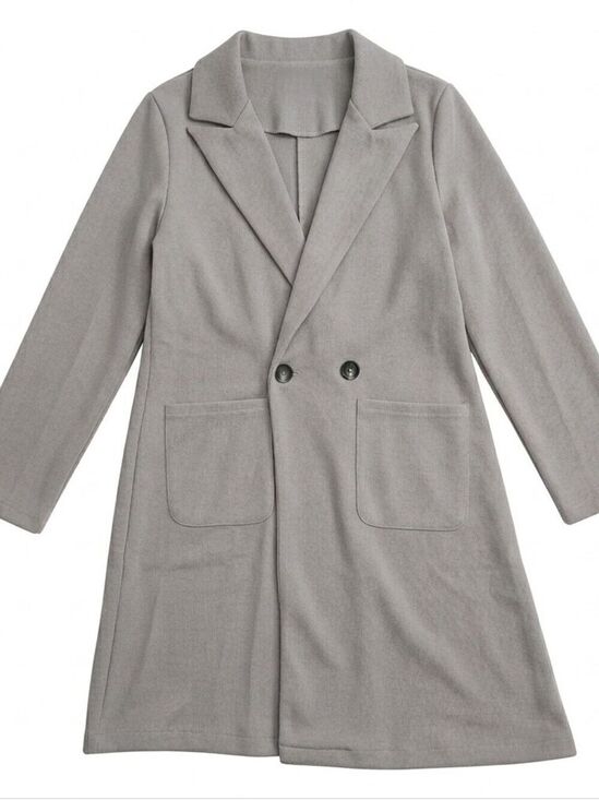 Unbranded Jackets & Blazers - Size Large Chic Women's Lightweight Gray Knit Fabric Trench Coat, New in Bag